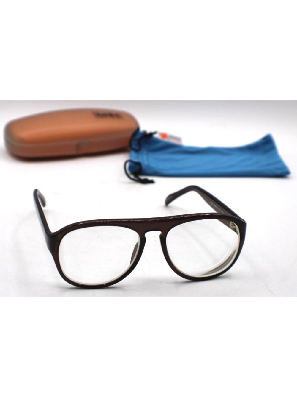 Vera Cruz Galveston Eyeglass Frames Translucent Black VC-M08 w/ Hard Case Vtg